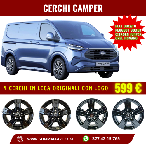 CERCHI IN LEGA 15″ PER CAMPER: FIAT DUCATO, PEUGEOT BOXER, CITROEN JUMPER, OPEL MOVANO