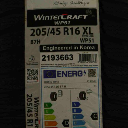 Kumho Tire - Wintercraft k wp51 XL Invernali 205/45 R16 87H